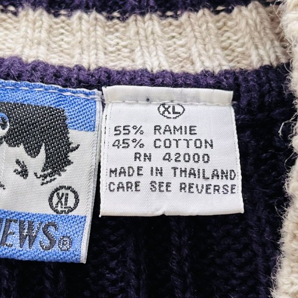 Vintage Today's News Men's Textured Pullover Ramie Cotton Sweater Size XL - Picture 8 of 10